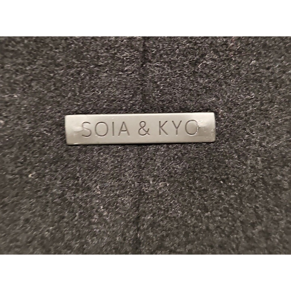 Soia & Kyo Luxury Hooded Wool Blnd Black Coat W/ Zip Inner Vest Leather Belt S/P - Picture 10 of 16